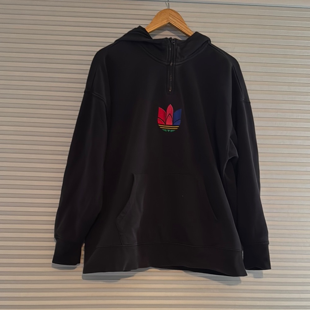 Adidas Black and Red Sweatshirt with Logo